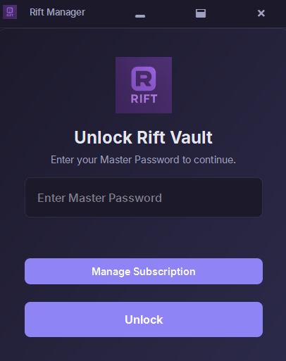 RIFT Application UI